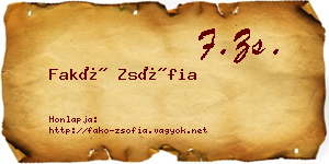 Fakó Zsófia névjegykártya